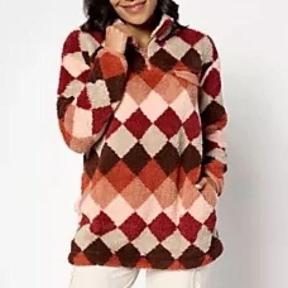 Koolaburra by UGG Cozy Sherpa 1/4 Zip Pullover - Picture 1 of 16